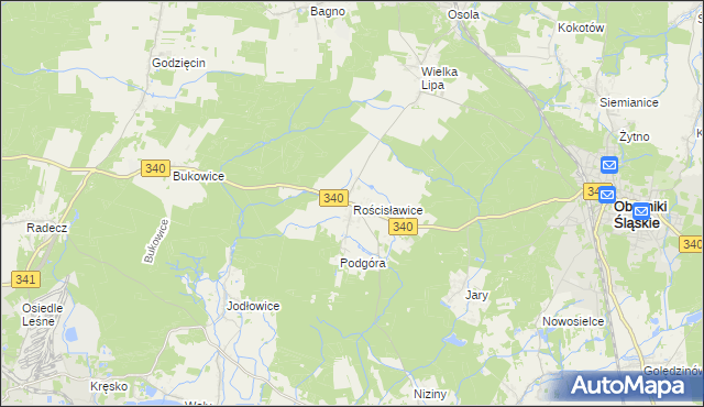 mapa Rościsławice, Rościsławice na mapie Targeo