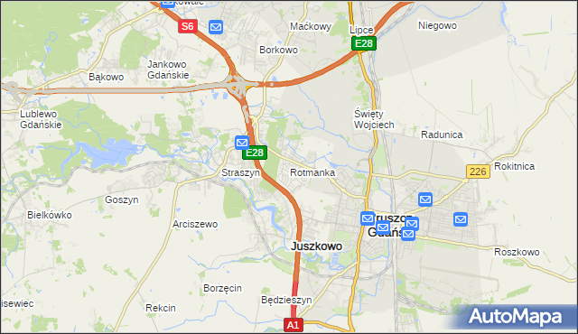 mapa Rotmanka, Rotmanka na mapie Targeo