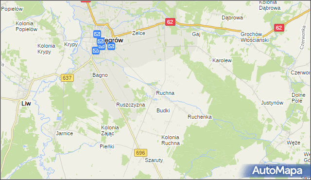 mapa Ruchna, Ruchna na mapie Targeo