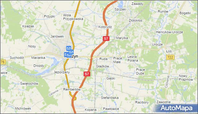 mapa Ruda gmina Tarczyn, Ruda gmina Tarczyn na mapie Targeo