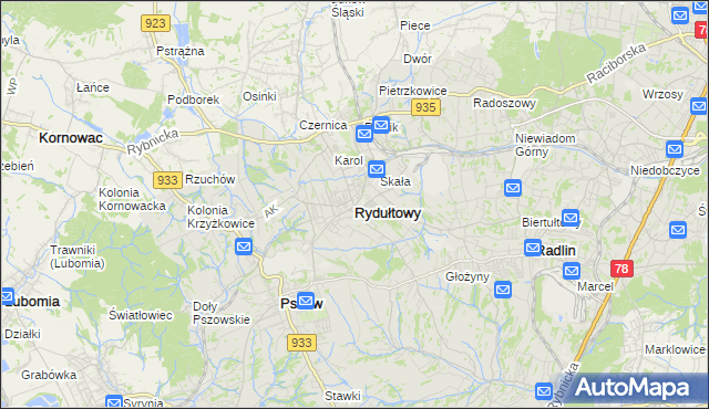 mapa Rydułtowy, Rydułtowy na mapie Targeo
