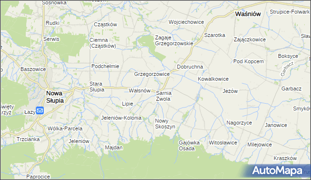 mapa Sarnia Zwola, Sarnia Zwola na mapie Targeo
