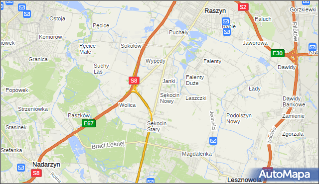 mapa Sękocin Nowy, Sękocin Nowy na mapie Targeo