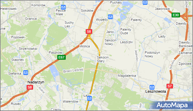 mapa Sękocin Stary, Sękocin Stary na mapie Targeo