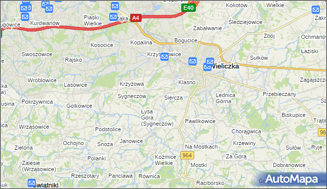 mapa Siercza, Siercza na mapie Targeo