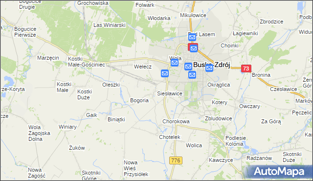mapa Siesławice, Siesławice na mapie Targeo