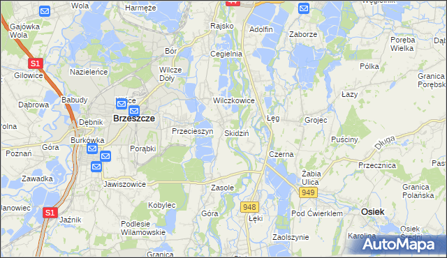mapa Skidziń, Skidziń na mapie Targeo