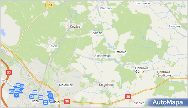 mapa Składowice, Składowice na mapie Targeo