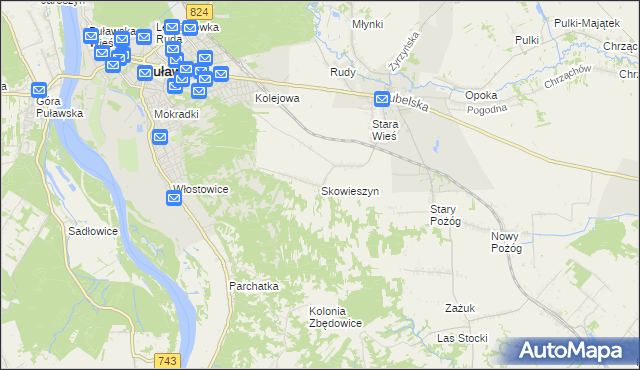 mapa Skowieszyn, Skowieszyn na mapie Targeo