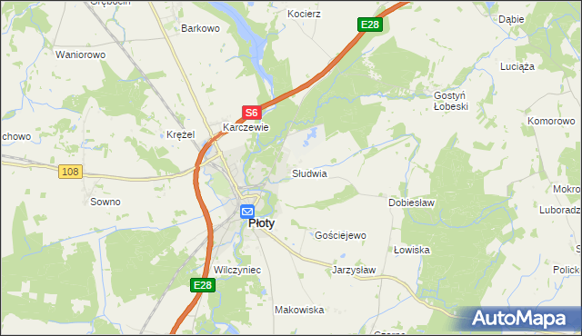 mapa Słudwia, Słudwia na mapie Targeo