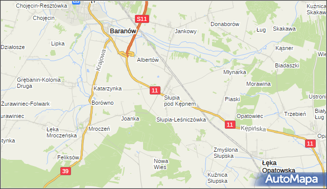 mapa Słupia pod Kępnem, Słupia pod Kępnem na mapie Targeo