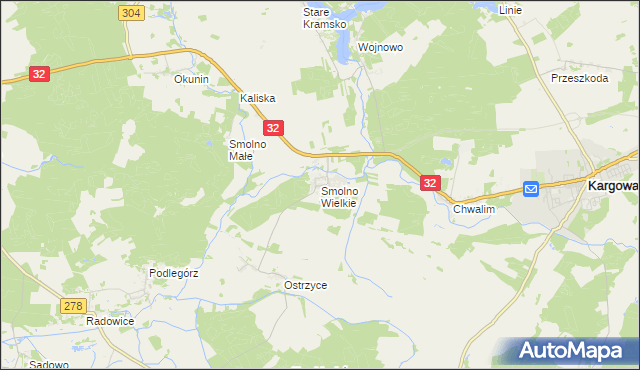 mapa Smolno Wielkie, Smolno Wielkie na mapie Targeo