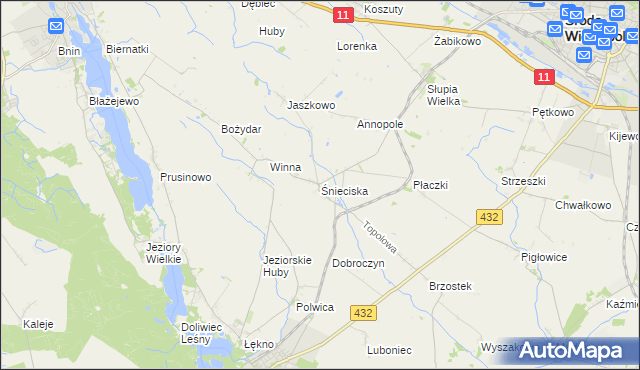 mapa Śnieciska, Śnieciska na mapie Targeo