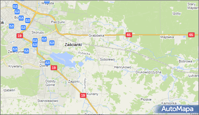 mapa Sobolewo gmina Supraśl, Sobolewo gmina Supraśl na mapie Targeo