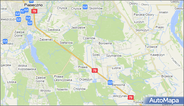 mapa Solec gmina Góra Kalwaria, Solec gmina Góra Kalwaria na mapie Targeo