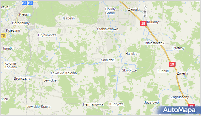 mapa Solniczki, Solniczki na mapie Targeo