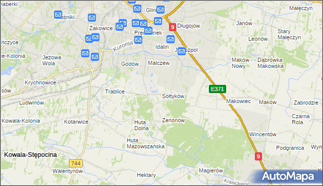 mapa Sołtyków gmina Skaryszew, Sołtyków gmina Skaryszew na mapie Targeo