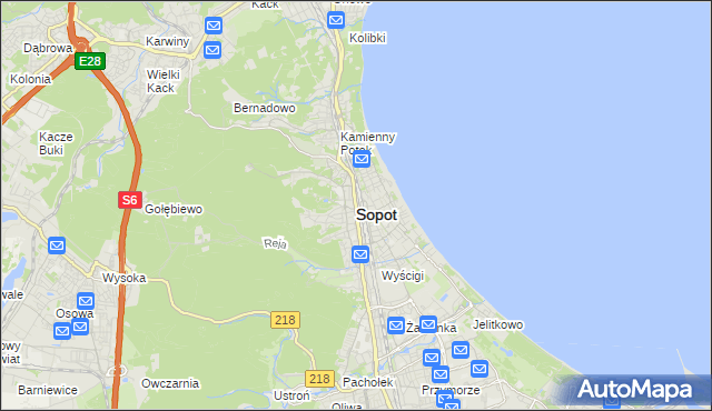 mapa Sopotu, Sopot na mapie Targeo