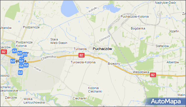 mapa Stara Wieś gmina Puchaczów, Stara Wieś gmina Puchaczów na mapie Targeo