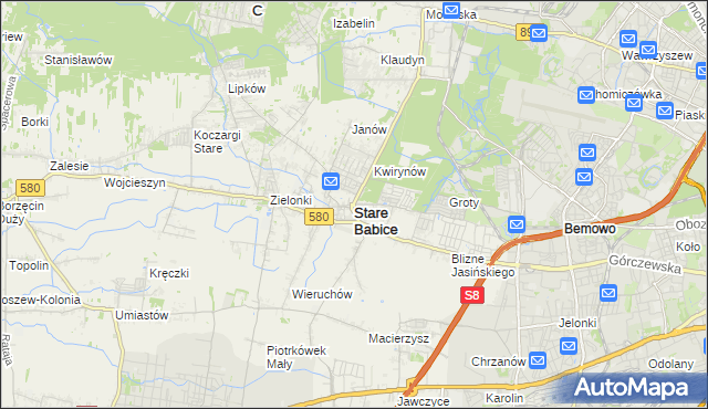 mapa Stare Babice, Stare Babice na mapie Targeo