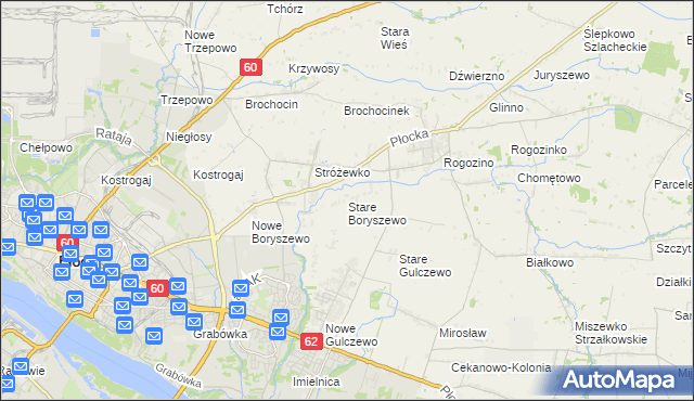 mapa Stare Boryszewo, Stare Boryszewo na mapie Targeo