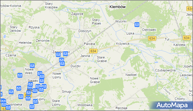 mapa Stare Grabie, Stare Grabie na mapie Targeo