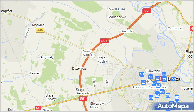 mapa Stare Kupiski, Stare Kupiski na mapie Targeo