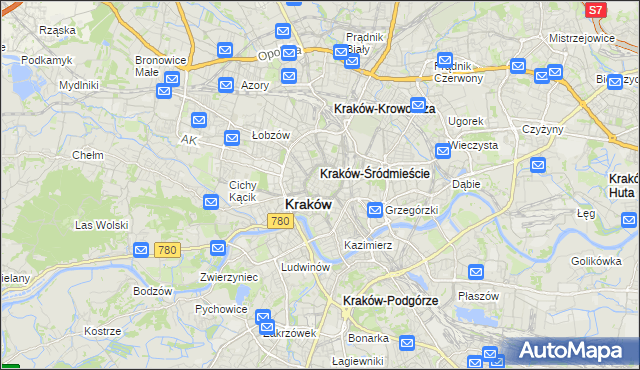 mapa Stare Miasto gmina Kraków, Stare Miasto gmina Kraków na mapie Targeo