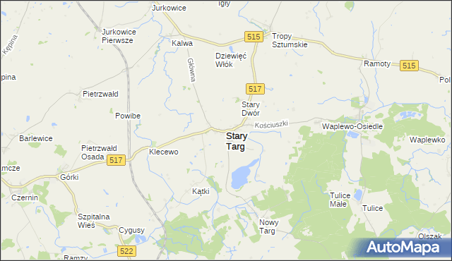 mapa Stary Targ, Stary Targ na mapie Targeo