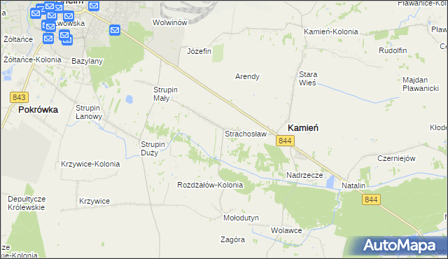 mapa Strachosław, Strachosław na mapie Targeo