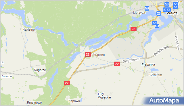 mapa Strączno, Strączno na mapie Targeo