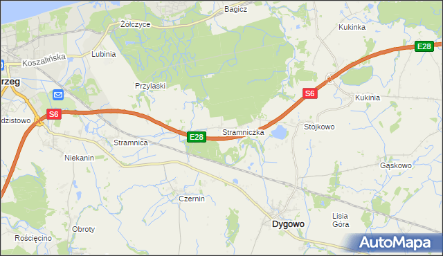 mapa Stramniczka, Stramniczka na mapie Targeo