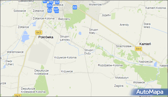 mapa Strupin Duży, Strupin Duży na mapie Targeo