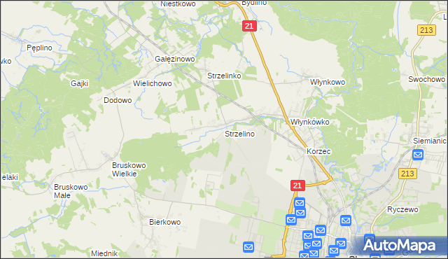 mapa Strzelino, Strzelino na mapie Targeo