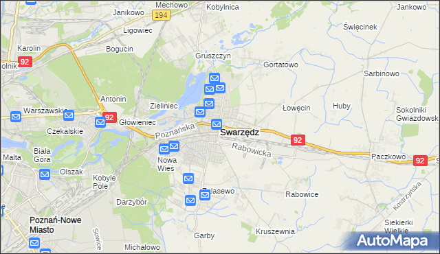 mapa Swarzędz, Swarzędz na mapie Targeo