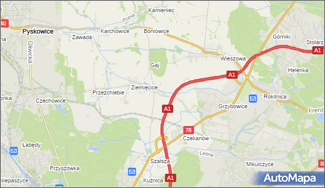 mapa Świętoszowice, Świętoszowice na mapie Targeo