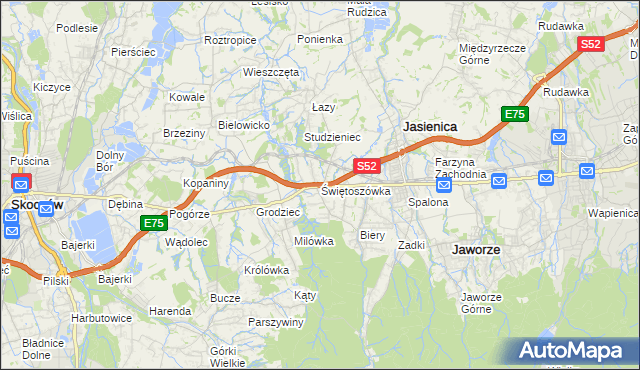mapa Świętoszówka, Świętoszówka na mapie Targeo