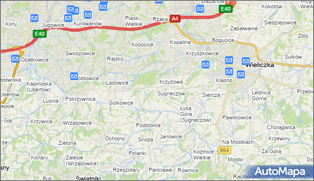 mapa Sygneczów, Sygneczów na mapie Targeo