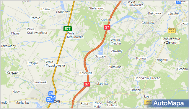mapa Szczaki, Szczaki na mapie Targeo