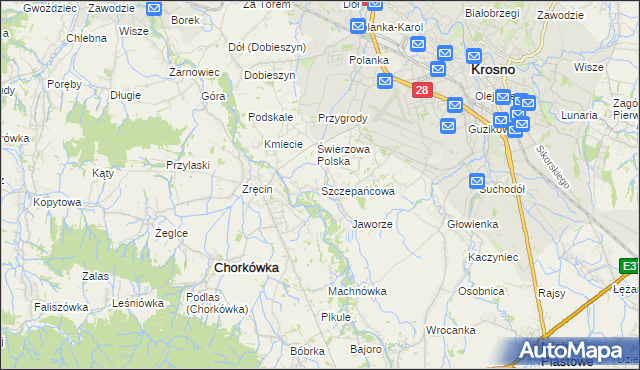 mapa Szczepańcowa, Szczepańcowa na mapie Targeo