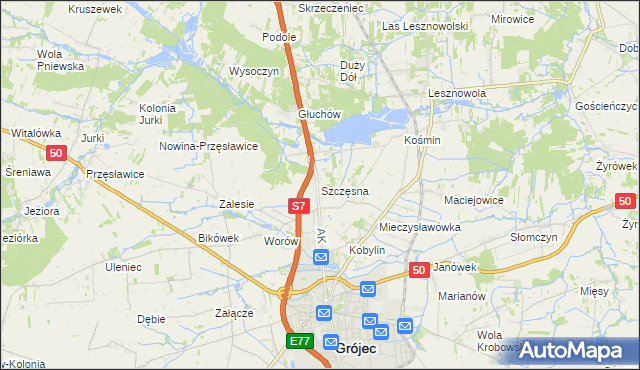 mapa Szczęsna, Szczęsna na mapie Targeo