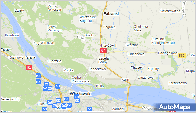 mapa Szpetal Górny, Szpetal Górny na mapie Targeo