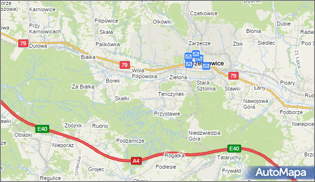 mapa Tenczynek, Tenczynek na mapie Targeo