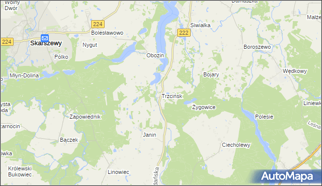 mapa Trzcińsk, Trzcińsk na mapie Targeo