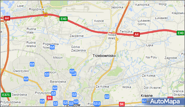 mapa Trzebownisko, Trzebownisko na mapie Targeo