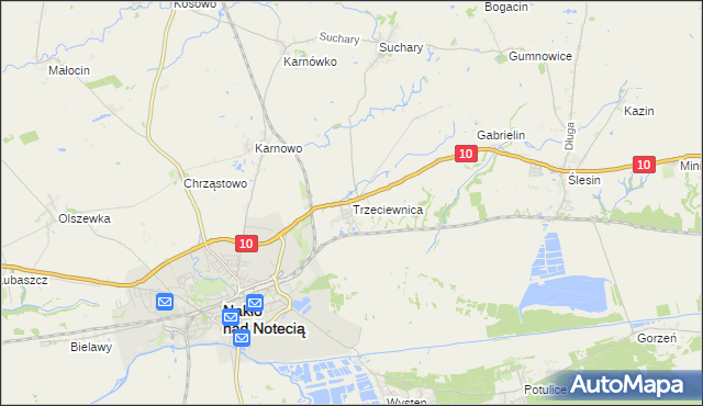 mapa Trzeciewnica, Trzeciewnica na mapie Targeo