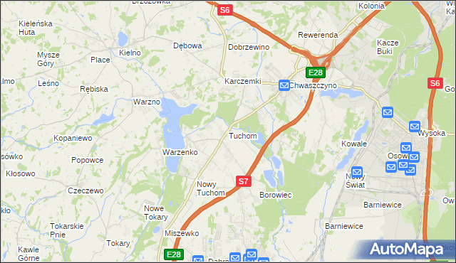 mapa Tuchom, Tuchom na mapie Targeo