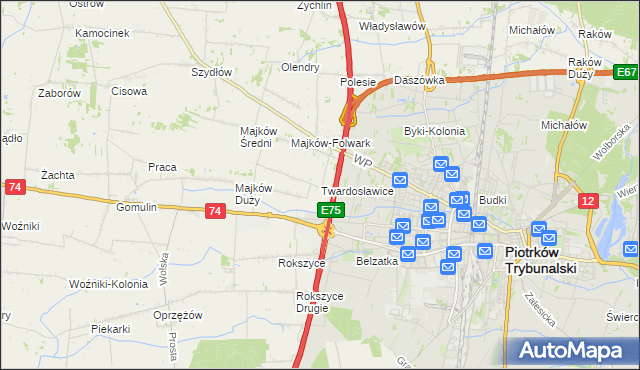 mapa Twardosławice, Twardosławice na mapie Targeo
