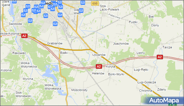mapa Ujrzanów, Ujrzanów na mapie Targeo