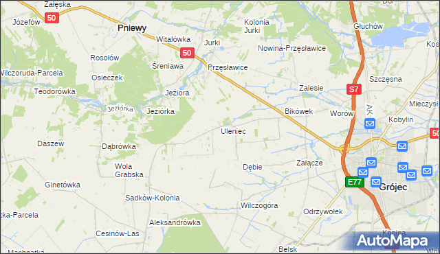 mapa Uleniec, Uleniec na mapie Targeo